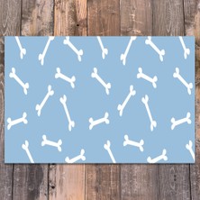 Evaşk Vinil Kaymaz Tabanlı Keçe Baskılı Evcil Hayvan Pet Mama  Paspası 40x60