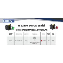 GWEST A5-01XD-24 (Kırmızı) 24V. LED Işıklı ( 0-1 )