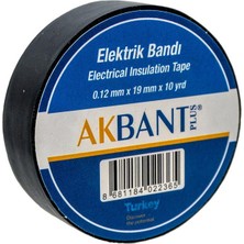 Akbant 505260 Pvc Elektrik Izole Bant 0.12MM x 19MM x 9.15 mt - Siyah