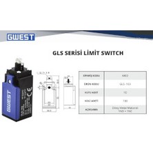 GWEST GLS-103 Lımıt Swıtch