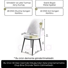 Canisa Concept Dexa Serisi Üst Kalite Mutfak Sandalyesi Metal Siyah Iskeletli 6 Adet  Sandalye
