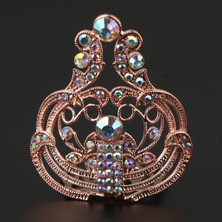 Bawei Clear Diamond Mini Crown Tiara Gelin Nedime Düğün Prom Saç Takı Gül Altın (Yurt Dışından)