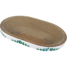 Lotin Oluklu Karton Kedi Çizik Çizik Ped Salonu Mat Karton Kedi Yatak Kedi Oval Kaktüs 43CM (Yurt Dışından)