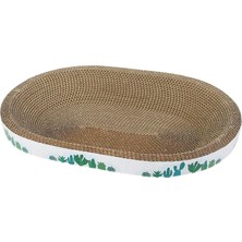 Lotin Oluklu Karton Kedi Çizik Çizik Ped Salonu Mat Karton Kedi Yatak Kedi Oval Kaktüs 43CM (Yurt Dışından)