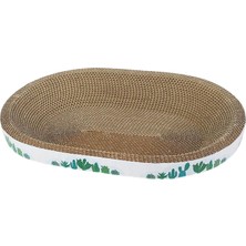 Lotin Oluklu Karton Kedi Çizik Çizik Ped Salonu Mat Karton Kedi Yatak Kedi Oval Kaktüs 43CM (Yurt Dışından)