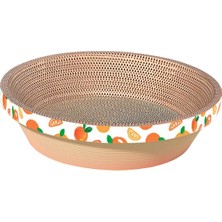 Lotin Cats Scratcher Karton Kırpma Oluklu Tahta Kanepe Etkileşimli Oyuncak Kanepe Turuncu 43X43X11CM (Yurt Dışından)