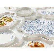 English Home Puzzle New Bone China 4 Kişilik Sofra Seti 9 Parça Lacivert