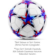 Telvesse Futbol Topu Şampiyonlar Ligi Pompalı Sert Zemin Halı Saha Futbol Topu No:5 Mavi 034