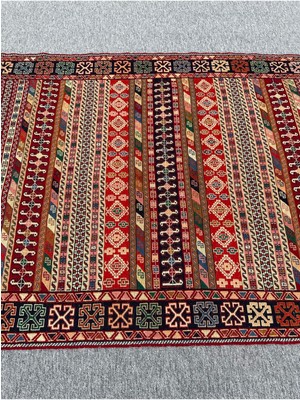 Burak Halı El Dokuması Iran Kilimi 126X200 Renkli Motifli %100 Yün Kilim !