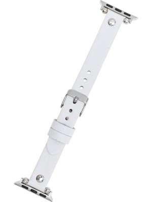 Bouletta Apple Watch Uyumlu Uyumlu Deri Kordon 38-40-41MM St F3 Beyaz