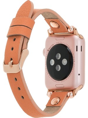 Bouletta Apple Watch Uyumlu Uyumlu Deri Kordon 42-44-45MM Ferro Rt Nu3