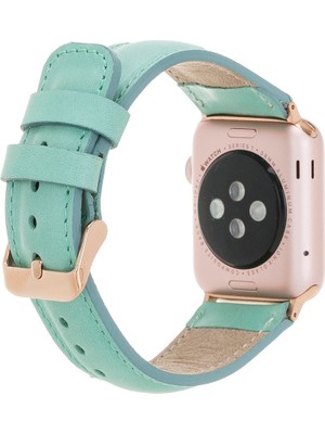 Bouletta Apple Watch Uyumlu Uyumlu Deri Kordon 38-40-41MM Ferro Rt Brn7
