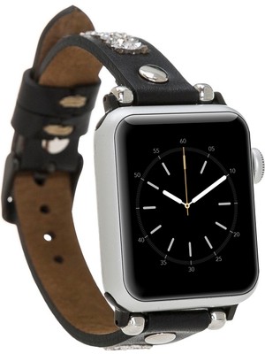 Bouletta Apple Watch Uyumlu Uyumlu Deri Kordon 38-40-41MM Taşlı St Rst1