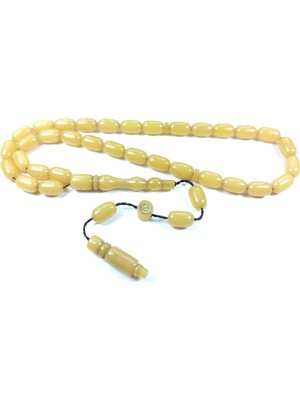 İskeçe Tesbih Hayyani Usta Işi Imzalı Mühürlü Rengin Zirvesi Sıkma Kehribar Model NO;2233