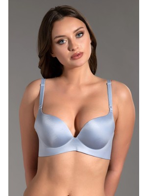Cotonhause Kadın Lotus Lazer Kesim Destekli Mavi Sütyen 336045