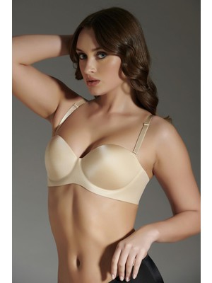 Cotonhause Kadın Straplez Lotus Lazer Kesim Boş Cup Ten Sütyen 336050