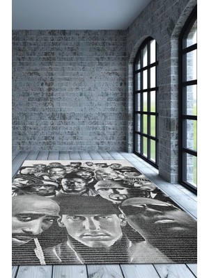 Homshtag Old School Efsaneler Siyah Beyaz Halı Rap Sever Halı Müzisyine Hediyelik Art Müzik Halı