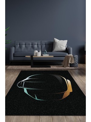 Homshtag Daft Punk Koyu Renkli Siyah Halı Müzik Sever Halısı Müzisyine Hediyelik Halı Art Müzik Halı