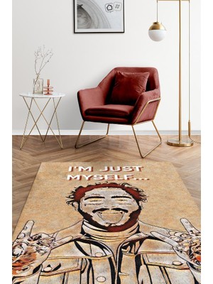 Homshtag Post Malone Renkli Müzisyen Halı Müzsik Severe Hediyelik Halı Geometrik Figürlü Halı