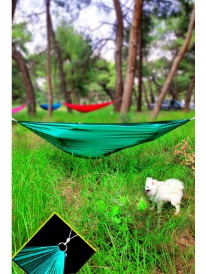 Kamp Hamağı Kamp Hamak Bahçe Balkon Outdoor Kamp Piknik Salıncak Yeşil