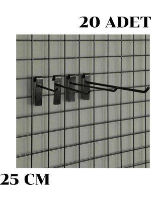 İstanbul Manken Tel Pano Kancası Raf Askısı 20 Adet 25 cm