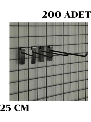 İstanbul Manken Tel Pano Kancası Raf Askısı 200 Adet 25 cm