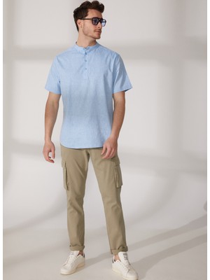 Limon Kısa Kollu Gömlek Açık Mavi