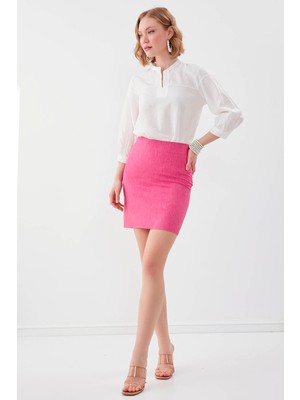 Vitrin Arkası Fermuarlı Kalem Etek