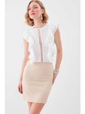 Vitrin Arkası Fermuarlı Kalem Etek