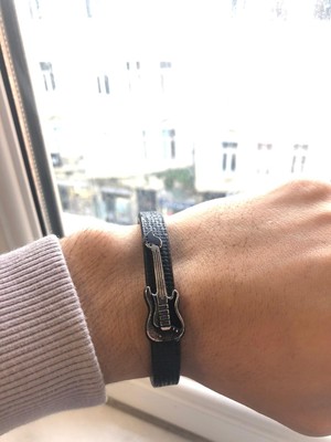 Herşey Nota Elektro Gitar Deri Bileklik