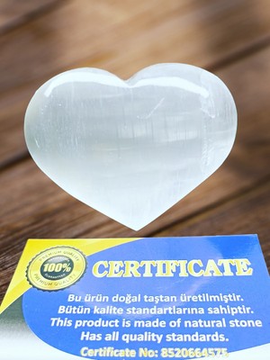 Doğal Taş Cenneti Selenit Kalp Doğaltaş (Sertifikalı)Orjinal Ürün