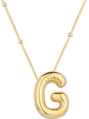 Gumush Gümüş Gold Balon G Harfi Kadın Kolye