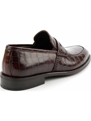 Kahve Kroko Leather Erkek Klasik Ayakkabı E01191622211