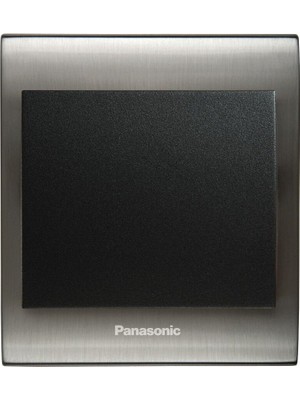 Panasonic Thea Blu Tekli Anahtar Çerçeve Inox + Beyaz Kapak Siyah