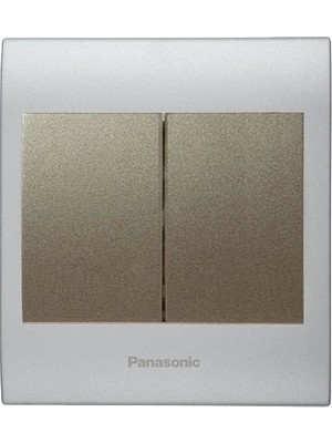 Panasonic Thea Blu Ikili Anahtar Çerçeve Chrome Matt + Beyaz Kapak Dore