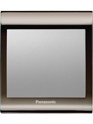 Panasonic Thea Blu Tekli Anahtar Çerçeve Una + Füme Kapak Metalik Beyaz