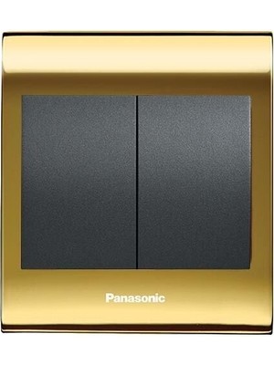 Panasonic Thea Blu Ikili Anahtar Çerçeve Gold + Dore Kapak Füme