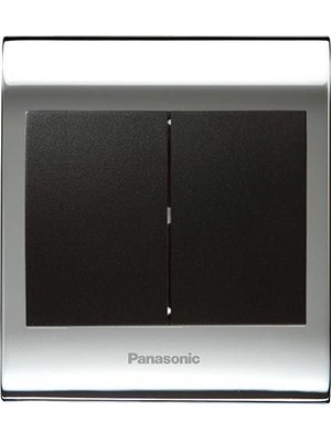 Panasonic Thea Blu Ikili Anahtar Çerçeve Chrome + Beyaz Kapak Siyah