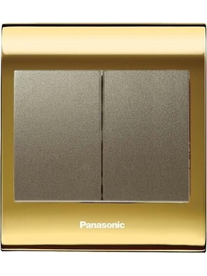 Panasonic Thea Blu Ikili Anahtar Çerçeve Gold + Dore Kapak Dore