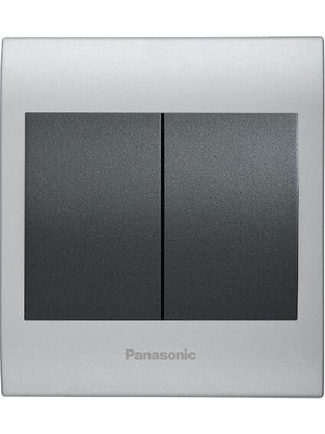 Panasonic Thea Blu Ikili Anahtar Çerçeve Chrome Matt + Beyaz Kapak Füme