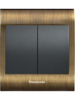 Panasonic Thea Blu Ikili Anahtar Çerçeve Antique + Dore Kapak Füme
