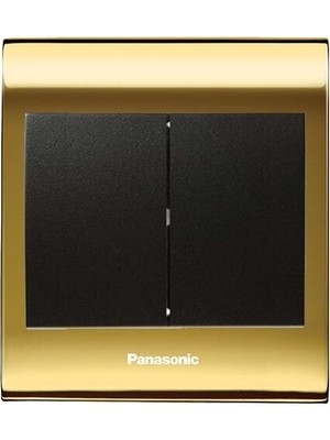 Panasonic Thea Blu Ikili Anahtar Çerçeve Gold + Dore Kapak Siyah