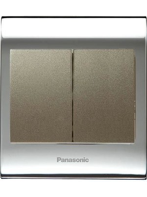 Panasonic Thea Blu Ikili Anahtar Çerçeve Chrome + Beyaz Kapak Dore