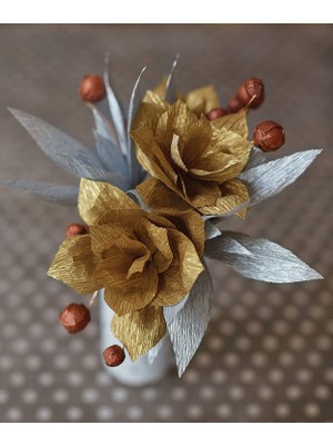 Italyan Krapon Kağıdı NO:917 - Metalik Koyu Altın  140 Gr. 50X250 cm