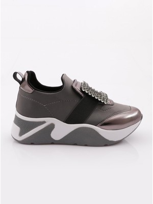 DGN 613 Kadin Kalin Taban Kare Tokali  Sneaker
