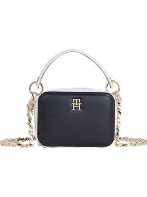Tommy Hilfiger Mavi Kadın 18,5X22X6 Fermuarlı Çapraz Çanta AW0AW14497DW6