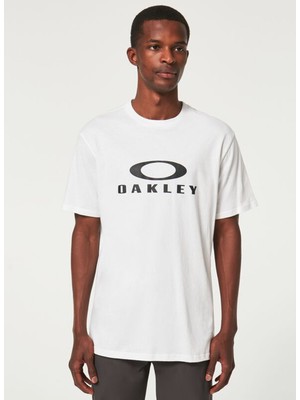 Oakley Bisiklet Yaka Baskılı Beyaz - Siyah Erkek T-Shirt FOA402167 O Bark 2.0