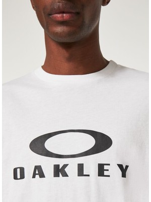 Oakley Bisiklet Yaka Baskılı Beyaz - Siyah Erkek T-Shirt FOA402167 O Bark 2.0