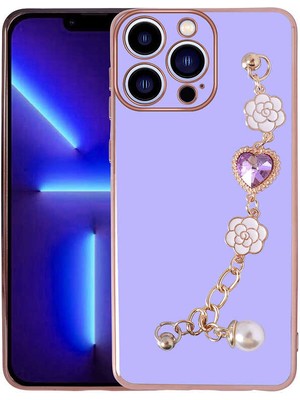 Heptek İletişim Apple  iPhone 13 Pro Max Kılıf Çiçek Desenli Askılı Tutamaçlı Kamera Korumalı Kapak (Taka)