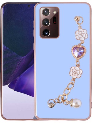 Heptek İletişim Samsung Galaxy Note 20 Ultra Kılıf Çiçek Desenli Askılı Tutamaçlı Kamera Korumalı Kapak (Taka)